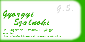 gyorgyi szolnoki business card