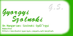 gyorgyi szolnoki business card